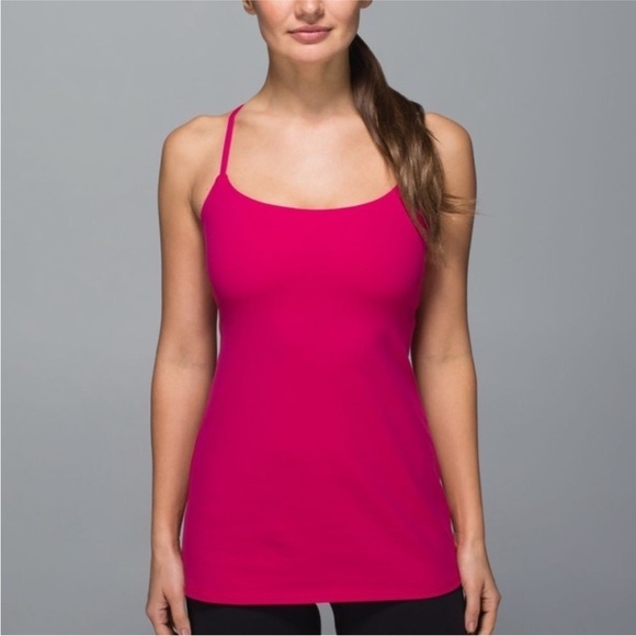 Lululemon- Dancing Warrior Fuschia Tank Size 4 - Picture 3 of 6